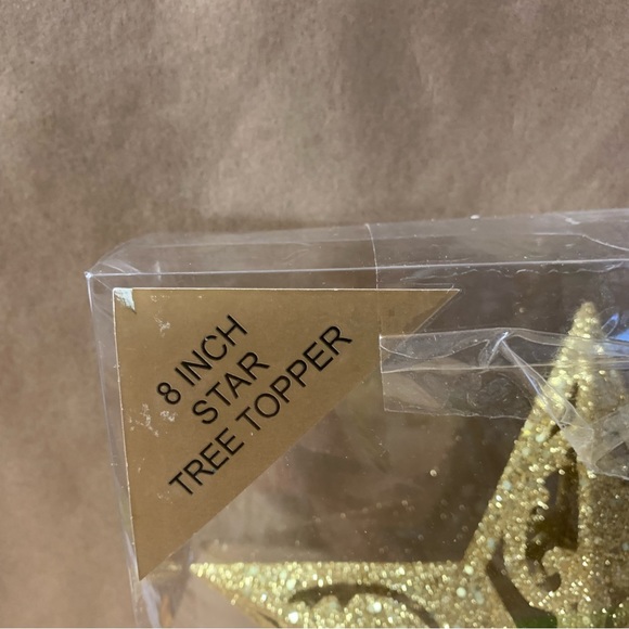 New! Kurt S Adler Star Christmas Tree Topper 8” Gold Glitter 5 Point - Picture 8 of 10